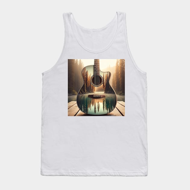 Tree Reflection in Nature Guitar Tank Top by thejamestaylor